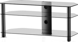 Sonorous Sonorous NEO3130-C-HBLK - Szkło przeźroczyste , aluminium czarne) Stolik rtv pod telewizor lcd 1
