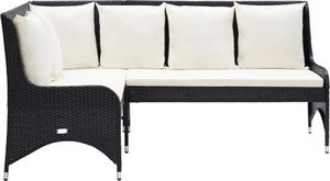 vidaXL Ogrodowe sofy narożne, 2 szt., rattan PE, czarne 2