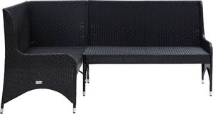 vidaXL Ogrodowe sofy narożne, 2 szt., rattan PE, czarne 3