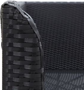 vidaXL Ogrodowe sofy narożne, 2 szt., rattan PE, czarne 5