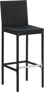 vidaXL Ogrodowe stołki barowe z poduszkami, 2 szt., czarne, polirattan 3