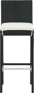 vidaXL Ogrodowe stołki barowe z poduszkami, 2 szt., czarne, polirattan 4