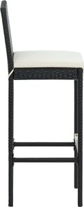 vidaXL Ogrodowe stołki barowe z poduszkami, 2 szt., czarne, polirattan 5