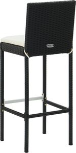 vidaXL Ogrodowe stołki barowe z poduszkami, 2 szt., czarne, polirattan 6
