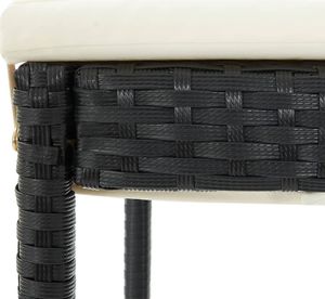 vidaXL Ogrodowe stołki barowe z poduszkami, 2 szt., czarne, polirattan 8