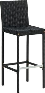 vidaXL Ogrodowe stołki barowe z poduszkami, 4 szt., czarne, polirattan 3