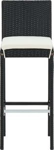 vidaXL Ogrodowe stołki barowe z poduszkami, 4 szt., czarne, polirattan 4