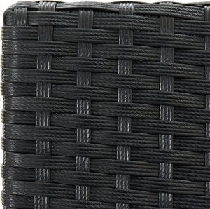 vidaXL Ogrodowe stołki barowe z poduszkami, 4 szt., czarne, polirattan 7