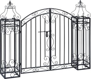 vidaXL Ozdobna brama ogrodowa z kutego żelaza, 122 x 20,5 x 100 cm 2