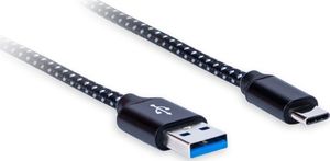 Kabel USB AQ USB-A - USB-C 1.8 m Biało-czarny (xpc67018) 1