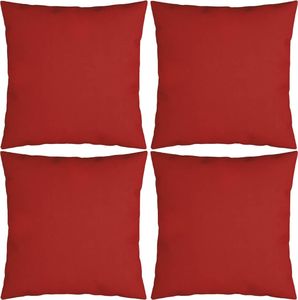 vidaXL Poduszki ozdobne, 4 szt., czerwone, 60x60 cm, tkanina 1