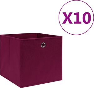 vidaXL Pudełka z włókniny, 10 szt., 28x28x28 cm, ciemnoczerwone 1