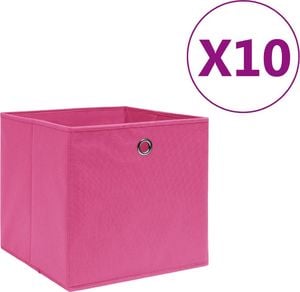 vidaXL Pudełka z włókniny, 10 szt., 28x28x28 cm, różowe 1