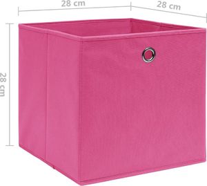 vidaXL Pudełka z włókniny, 10 szt., 28x28x28 cm, różowe 5