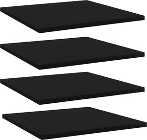 vidaXL Półki na książki, 4 szt., czarne, 40x40x1,5 cm, płyta wiórowa 1