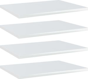 vidaXL Półki na książki, 4 szt., wysoki połysk, białe, 40x30x1,5 cm 1