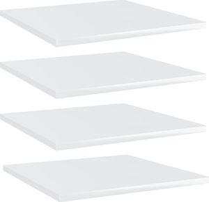 vidaXL Półki na książki, 4 szt., wysoki połysk, białe, 40x40x1,5 cm 1