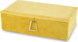 Art-Pol Szkatułka Na Biżuterię kuferek żółty aksamit 1