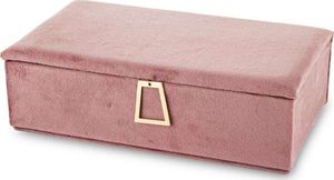 Art-Pol Szkatułka Na Biżuterię kuferek różowy aksamit 1