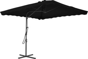 vidaXL VidaXL Parasol ogrodowy na stalowym słupku, czarny, 250x250x230 cm 1