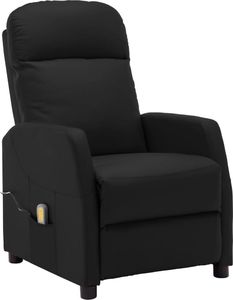 vidaXL VidaXL Rozkładany fotel masujący, czarny, sztuczna skóra 1