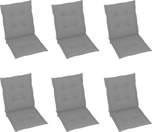vidaXL Poduszki na krzesła ogrodowe, 6 szt. szare 100x50x4cm (314132) 1