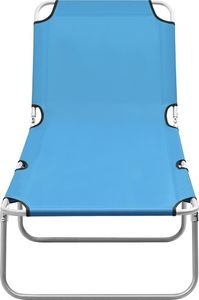 vidaXL VidaXL Składany leżak, stal i tkanina, turkusowoniebieski 2