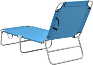 vidaXL VidaXL Składany leżak, stal i tkanina, turkusowoniebieski 4