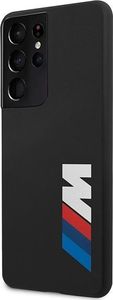 BMW Etui BMW BMHCS21LMSLBLBK S21 Ultra G998 czarny/black hardcase Silicone Signature Logo 2