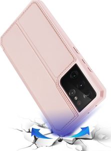 Dux Ducis DUX DUCIS Skin X kabura etui pokrowiec z klapką Samsung Galaxy S21 Ultra 5G różowy 4