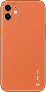 Dux Ducis Dux Ducis Yolo eleganckie etui pokrowiec ze skóry ekologicznej iPhone 12 pomarańczowy 2
