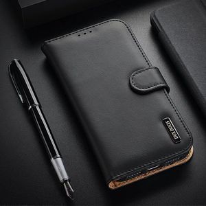 Dux Ducis Dux Ducis Hivo skórzane etui z klapką pokrowiec ze skóry naturalnej portfel na karty i dokumenty iPhone SE 2020 / iPhone 8 / iPhone 7 czarny 11
