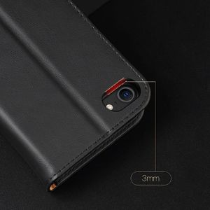 Dux Ducis Dux Ducis Hivo skórzane etui z klapką pokrowiec ze skóry naturalnej portfel na karty i dokumenty iPhone SE 2020 / iPhone 8 / iPhone 7 czarny 14