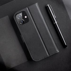 Dux Ducis Dux Ducis Hivo skórzane etui z klapką pokrowiec ze skóry naturalnej portfel na karty i dokumenty iPhone 12 mini niebieski 12