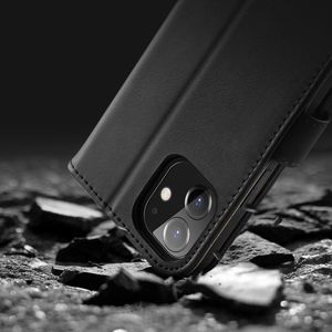 Dux Ducis Dux Ducis Hivo skórzane etui z klapką pokrowiec ze skóry naturalnej portfel na karty i dokumenty iPhone 12 mini niebieski 19