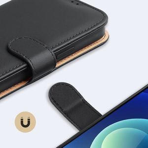 Dux Ducis Dux Ducis Hivo skórzane etui z klapką pokrowiec ze skóry naturalnej portfel na karty i dokumenty iPhone 12 mini niebieski 21