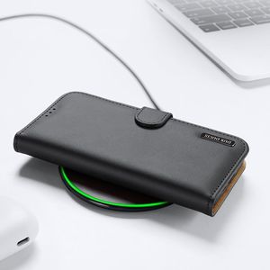 Dux Ducis Dux Ducis Hivo skórzane etui z klapką pokrowiec ze skóry naturalnej portfel na karty i dokumenty iPhone 12 mini niebieski 23