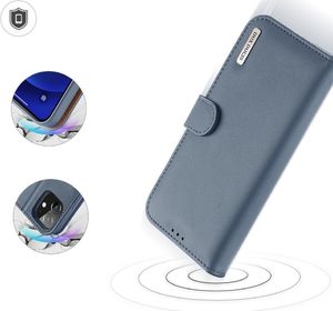 Dux Ducis Dux Ducis Hivo skórzane etui z klapką pokrowiec ze skóry naturalnej portfel na karty i dokumenty iPhone 12 mini niebieski 4