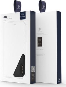 Dux Ducis Dux Ducis Hivo skórzane etui z klapką pokrowiec ze skóry naturalnej portfel na karty i dokumenty iPhone 12 mini niebieski 5