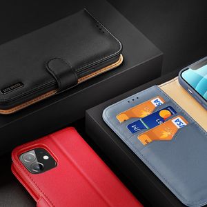 Dux Ducis Dux Ducis Hivo skórzane etui z klapką pokrowiec ze skóry naturalnej portfel na karty i dokumenty iPhone 12 mini niebieski 9