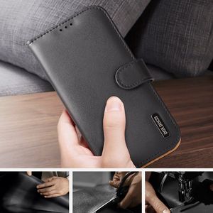 Dux Ducis Dux Ducis Hivo skórzane etui z klapką pokrowiec ze skóry naturalnej portfel na karty i dokumenty iPhone 12 mini niebieski 10