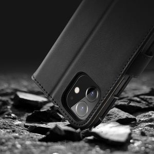 Dux Ducis Dux Ducis Hivo skórzane etui z klapką pokrowiec ze skóry naturalnej portfel na karty i dokumenty iPhone 12 mini czerwony 18