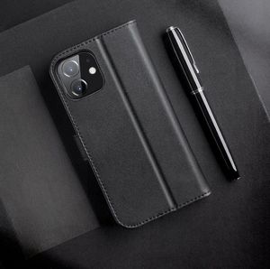 Dux Ducis Dux Ducis Hivo skórzane etui z klapką pokrowiec ze skóry naturalnej portfel na karty i dokumenty iPhone 12 mini czerwony 28