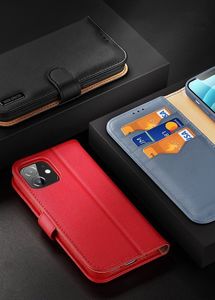 Dux Ducis Dux Ducis Hivo skórzane etui z klapką pokrowiec ze skóry naturalnej portfel na karty i dokumenty iPhone 12 mini czarny 16
