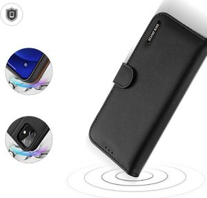 Dux Ducis Dux Ducis Hivo skórzane etui z klapką pokrowiec ze skóry naturalnej portfel na karty i dokumenty iPhone 12 mini czarny 4