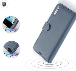 Dux Ducis Dux Ducis Hivo skórzane etui z klapką pokrowiec ze skóry naturalnej portfel na karty i dokumenty iPhone SE 2020 / iPhone 8 / iPhone 7 niebieski 7