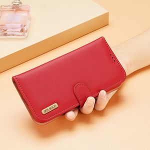 Dux Ducis Dux Ducis Hivo skórzane etui z klapką pokrowiec ze skóry naturalnej portfel na karty i dokumenty iPhone SE 2020 / iPhone 8 / iPhone 7 czerwony 13