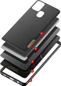 Dux Ducis Dux Ducis Fino etui pokrowiec pokryty nylonowym materiałem Samsung Galaxy A21S czarny 2