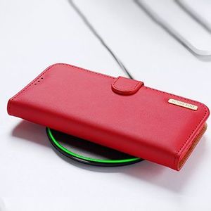 Dux Ducis Dux Ducis Hivo skórzane etui z klapką pokrowiec ze skóry naturalnej portfel na karty i dokumenty iPhone 12 Pro Max czerwony 11