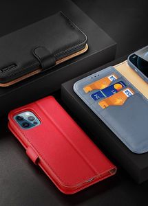 Dux Ducis Dux Ducis Hivo skórzane etui z klapką pokrowiec ze skóry naturalnej portfel na karty i dokumenty iPhone 12 Pro / iPhone 12 niebieski 20